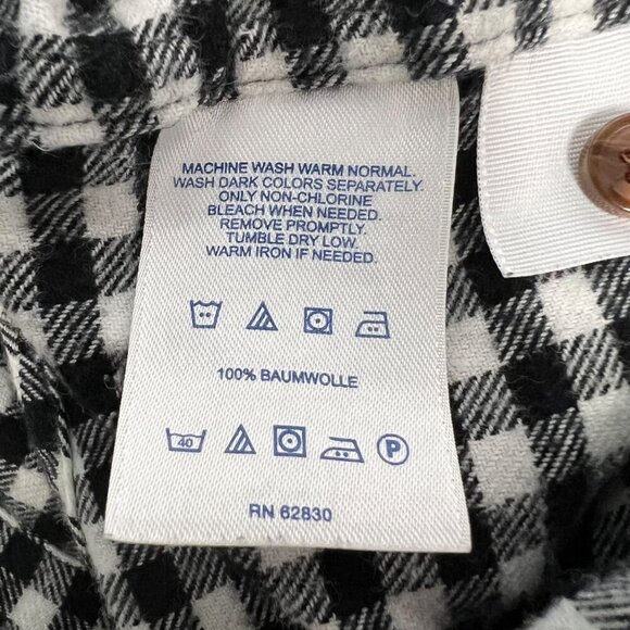 Lands’ End Women’s Checkered Button Up Top Black/White Size 10 - Picture 7 of 7